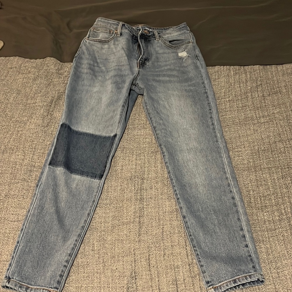 Jeans with patchwork knee , size 9